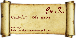 Csikár Kászon névjegykártya